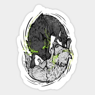 Green eyes Wolves Sticker